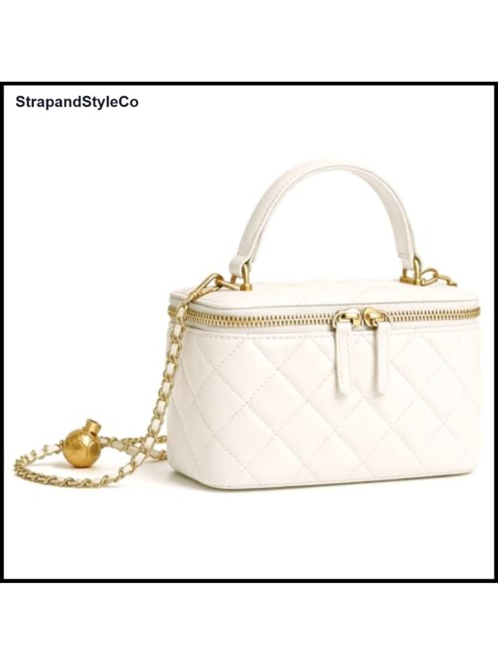 Quilted Crossbody Mini Bag Vegan Leather Chain Strap Evening Purse